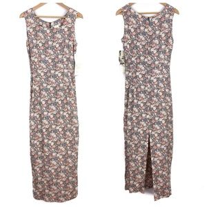 Vintage NWT Syko Dusty Rose Floral Midi Dress